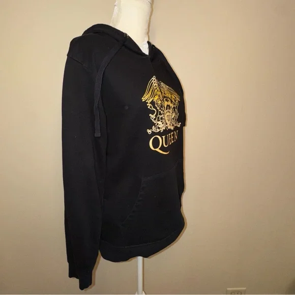 Queen Unisex Black Adult Crest Hoodie Freddie Mercury Design - Picture 6 of 16